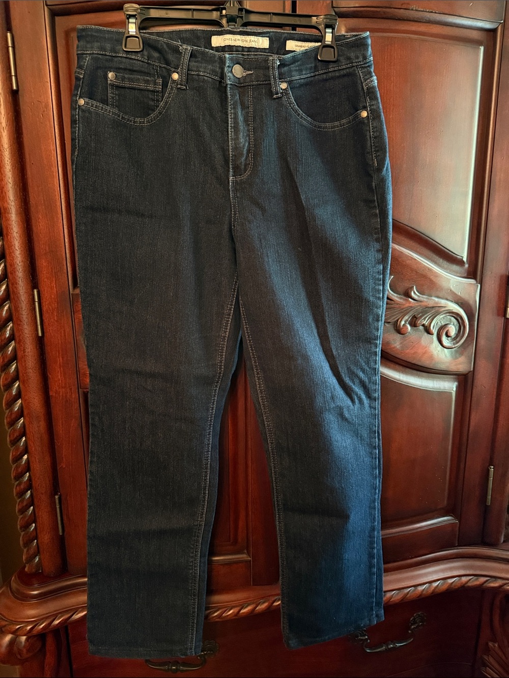 Jones New York Dark Indigo Straight-Leg Jeans